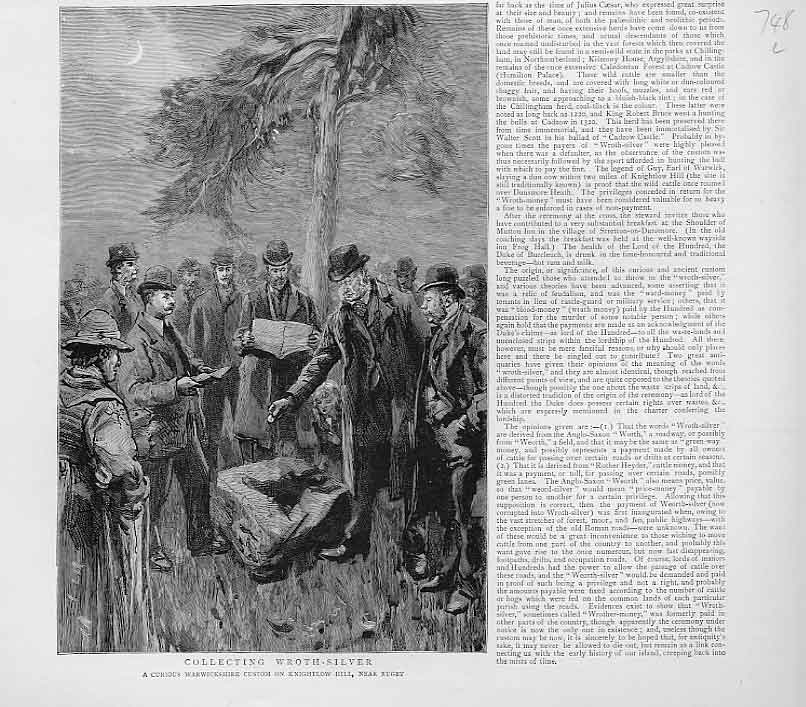 Original Old Antique Print Collecting Worth Silver Knightlow Hill Rugby