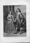 Old Antique Print Prince William Ii & Princess Marie Henrietta By Van Dyk