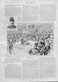 Old Antique Print Mikado'S Birthday Japanese Ship Yoshino At Plymouth 189 19th