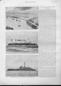 Original Old Antique Print Hms Forte Re Umberto Italian Battle Ship Craigenroan