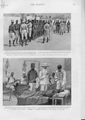 Original Old Antique Print Medical Examinations & Hospital On The Nile 1896