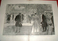 Original Old Antique Print Queens Garden Party Buckingham Palace 1896 Victorian