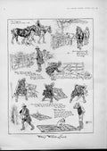 Original Old Antique Print Weary Willies Lunch Ploughman & His Dog 1905 20th