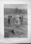 Original Old Antique Print Nobody Asked You Sir Fine Art Leighton 1905 20th