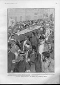Old Antique Print Victim Cossack Brutality Student Funeral Moscow Russia