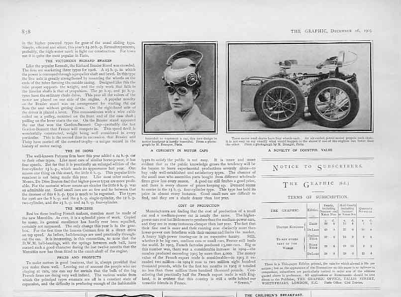 Original Old Antique Print Curiosity In Motor Cars Novelty Doubtfull Value 1905