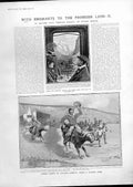 Original Old Antique Print Cowboy Sports Galgary Canada 1905 Bucking Steer 20th