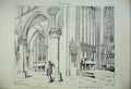 Old Antique Print France Architecture Covtances Choir Altar Nave Church