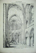 Old Antique Print France Architecture Laon Cathedral C1875 Chapel Gallery 19th