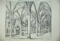 Old Antique Print Ovrscamp Noyon Cathedral Interior Arches France C1875 19th
