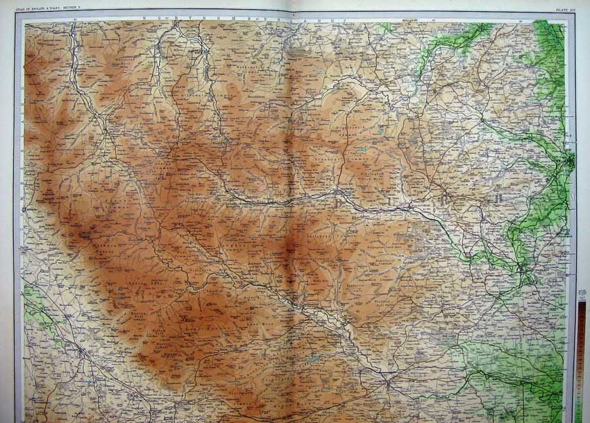 Original Old Antique Print Atlas England Durham Appleby Bishop Auckland Barnard