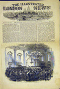 Original Old Antique Print Rotundo Ireland Protection Meeting Dublin 1850 19th