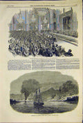 Old Antique Print Exhibition Industry Mansion House Meeting Pinghoy 1850 19th