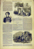 Original Old Antique Print Theatre Scene Lyceum Duke Palmella 1850 Victorian