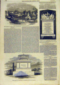 Original Old Antique Print Mount Aboo Church Sophia Tomb Brown Sussex 1850 19th