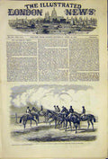 Original Old Antique Print Epsom Horse Meeting Downs Metropolitan Stakes 1850