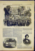 Original Old Antique Print Cardif Atheneum Eisteddford Maule Mp Perth 1850 19th