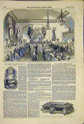Original Old Antique Print Banquet Hasting Mayor London Testimonial 1850 19th