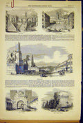 Original Old Antique Print Spagna Monte Cavallo Drucus Rome Painting Ward Hook