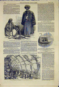 Original Old Antique Print Snake Charmers Zoological Horticultural Society 1850