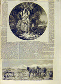 Old Antique Print May-Day Hill Lytham Common Lancashire Ansdell Art 1853 19th