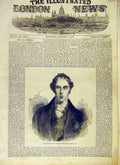Original Old Antique Print Portrait Earl Aberdeen Premier Cabinet Minister 1853