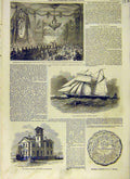 Old Antique Print Pevensey Fletching Clipper Marian Zagury Doncaster 1853 19th