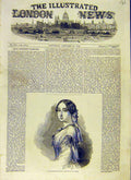 Original Old Antique Print Portrait Mademoiselle Montijo French Empress 1853