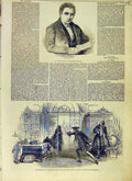 Original Old Antique Print Bartley Theatre Secen Lytton Haymarket 1853 Victorian