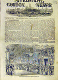 Original Old Antique Print State-Ball Palace Luxembourg People 1853 Victorian