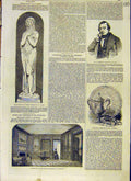 Original Old Antique Print Statue Helen Bacon Webster Richmond Heidegger 1853