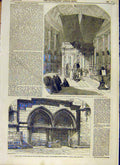 Original Old Antique Print Shrine Holy-Sepulchre Jerusalem Roberts 1853 19th