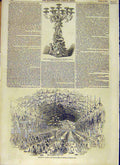 Original Old Antique Print Dinner Grey Alnwick Silver Candelabrum 1853 Victorian