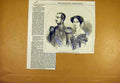 Original Old Antique Print Portrait King Queen Hanover Royal 1853 Victorian