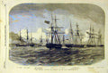 Original Old Antique Print 1855 Geyser Towing Ten-Prizes Faro-Sound Victorian