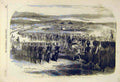 Original Old Antique Print 1855 Grand-Review French Troops Constantinople Sultan