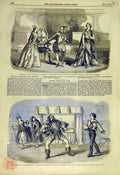 Original Old Antique Print 1855 Scene Haymarket Theatre Adelphi Fairy-Tales 19th