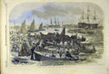 Original Old Antique Print 1855 Women The-Hard Portsea Baltic Fleet Naval 19th