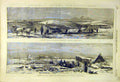 Original Old Antique Print 1855 Sketches Sebastopol Morris Battery Siege-Train