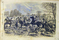 Old Antique Print 1855 Hunting Holidays Leech Hunt Hounds Children People 19th