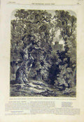 Original Old Antique Print 1855 Belted-Will'S Tower Naworth Bennett Fine Art