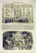 Old Antique Print 1855 Order St Patrick Dublin Castle Scene Opera Theatre 19th