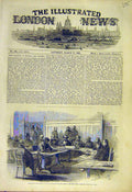 Original Old Antique Print 1855 House Commons Army Sebastopol War 19th