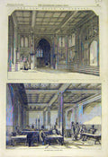 Original Old Antique Print House Commons Division-Lobby Smoking-Room 1855 19th