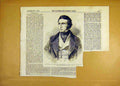 Original Old Antique Print Portrait Chancellor Exchequer Lewis 1855 Victorian