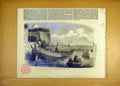 Original Old Antique Print Embarkation King Portugal Lisbon 1855 19th