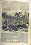 Old Antique Print 1857 Hunting-Season Sketch Fence-Mending Leech Fine Art 19th
