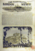Original Old Antique Print 1857 Castle St. Elmo Naples Italy Building Victorian