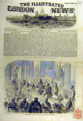 Original Old Antique Print 1857 Banquet Mansion House Royal Ministers Victorian