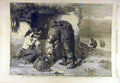 Original Old Antique Print 1857 Fisherman'S Return Hill Fine Art Fish Victorian